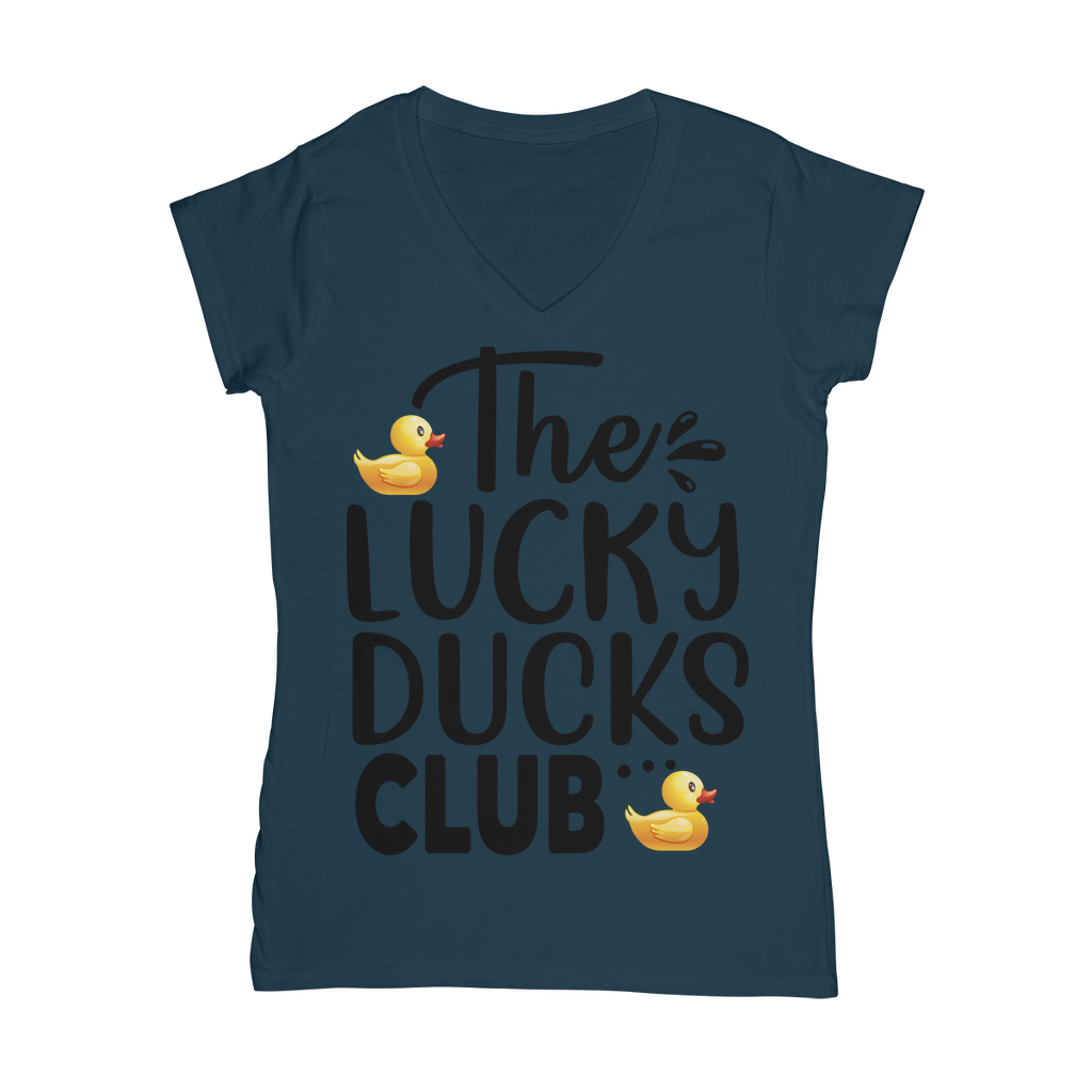 Lucky Ducks Club Classic Women's V-Neck T-Shirt