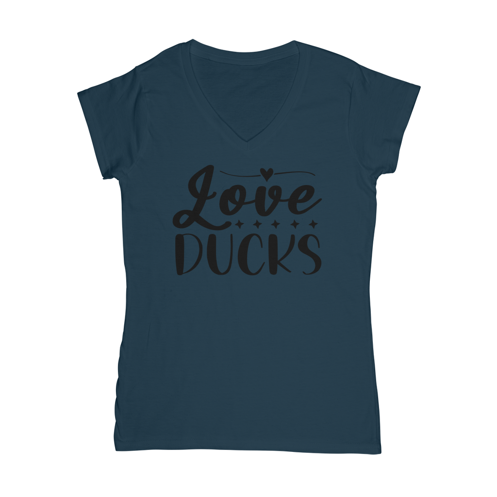 Love Ducks Classic Women's V-Neck T-Shirt