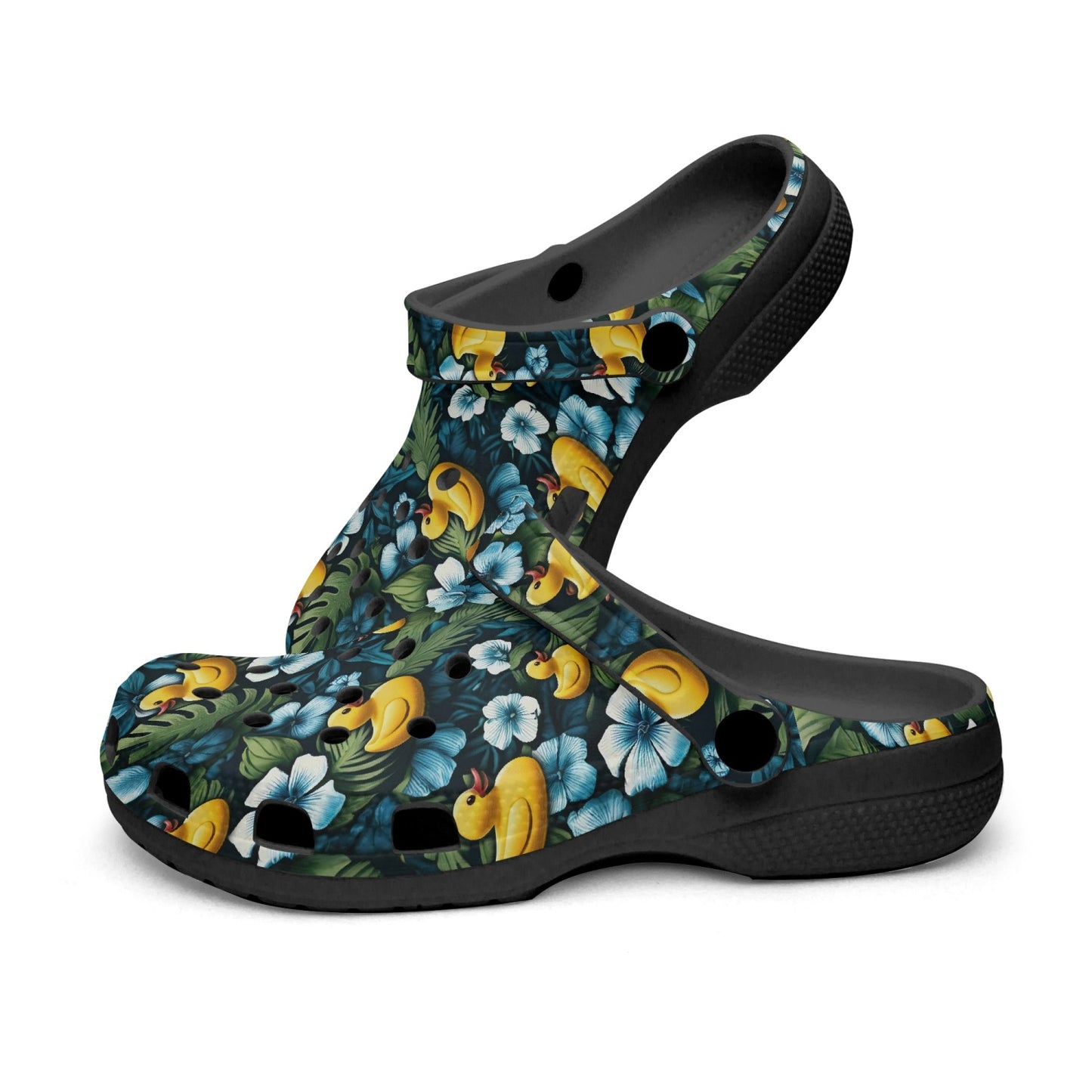Ducky Royal Blue Hawaiian Clogs