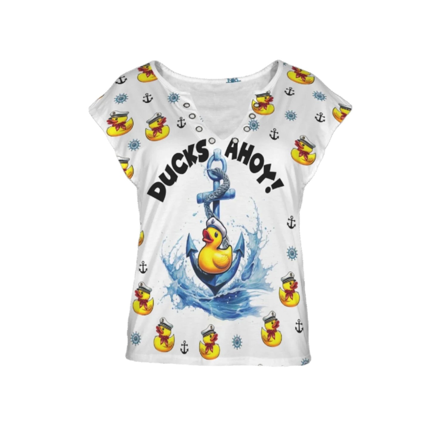 Ducks Ahoy Women's V-Neck Ring Hole Top