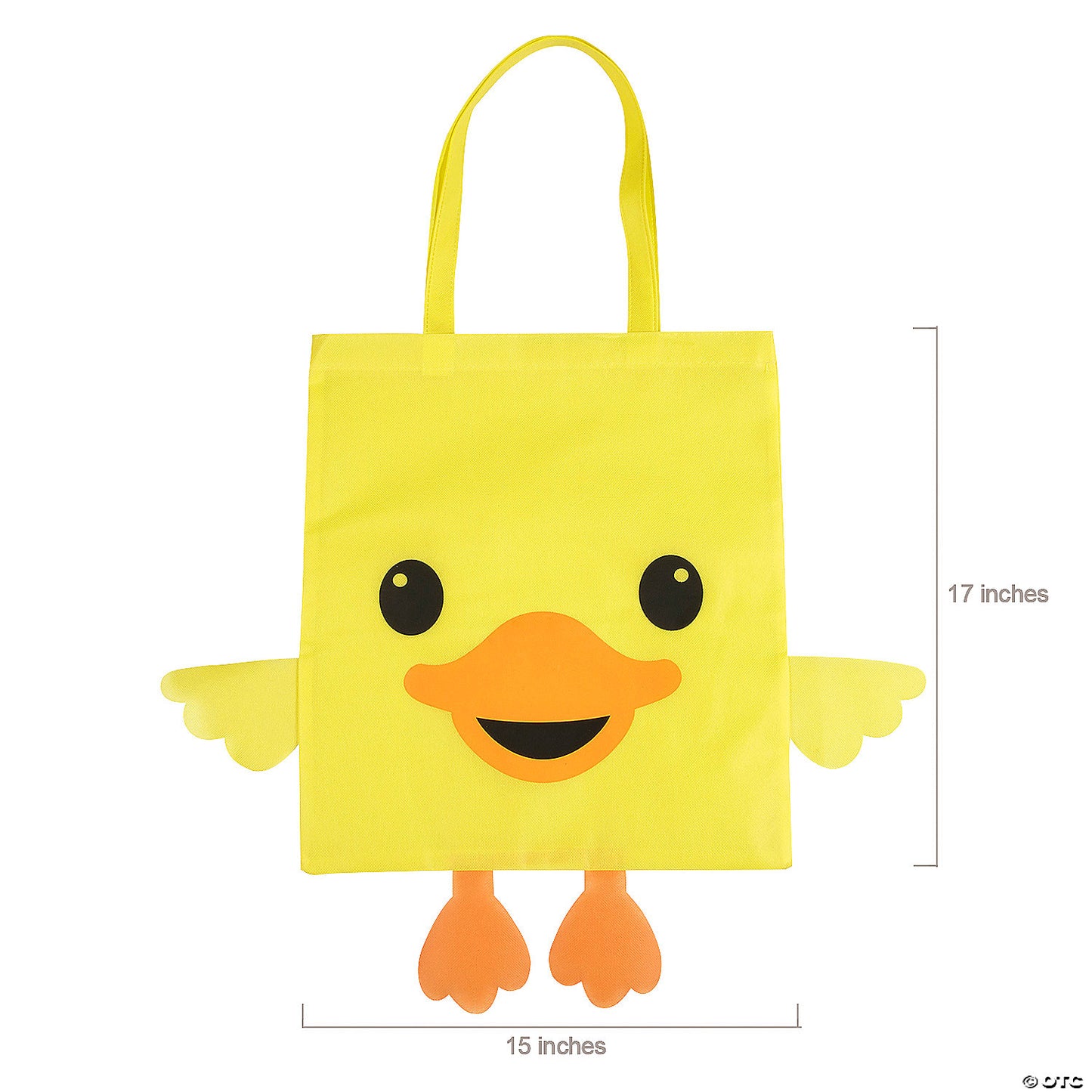 15" x 17" Large Yellow Duck Nonwoven Tote Bags