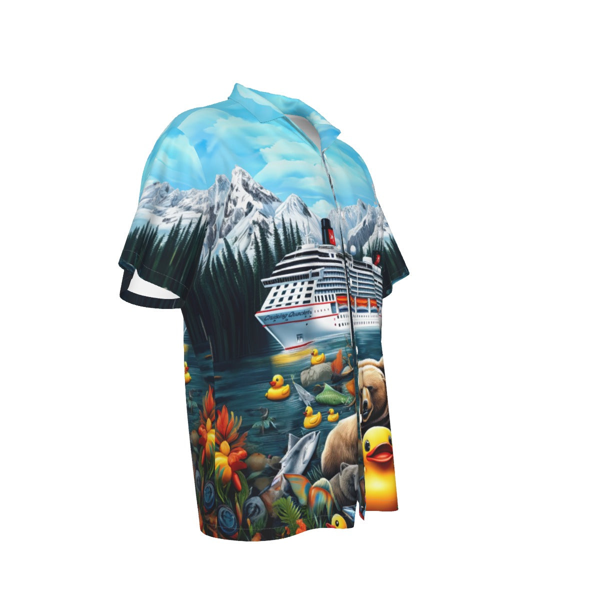 Alaskan Duck Adventure Men's Hawaiian Shirt With Pocket