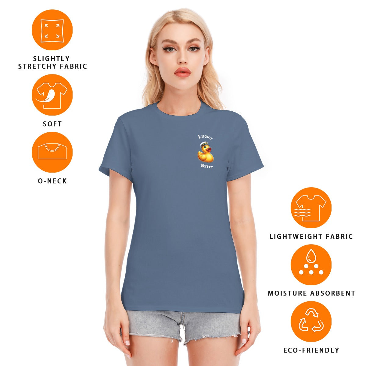 All-Over Print Women's Round Neck T-Shirt | 190GSM Cotton