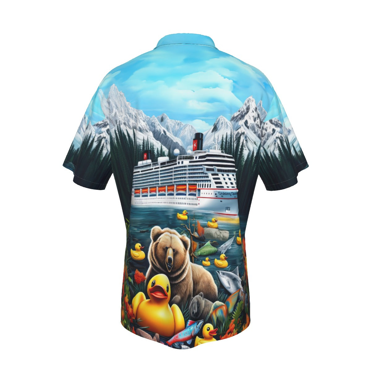 Alaskan Duck Adventure Men's Hawaiian Shirt With Pocket