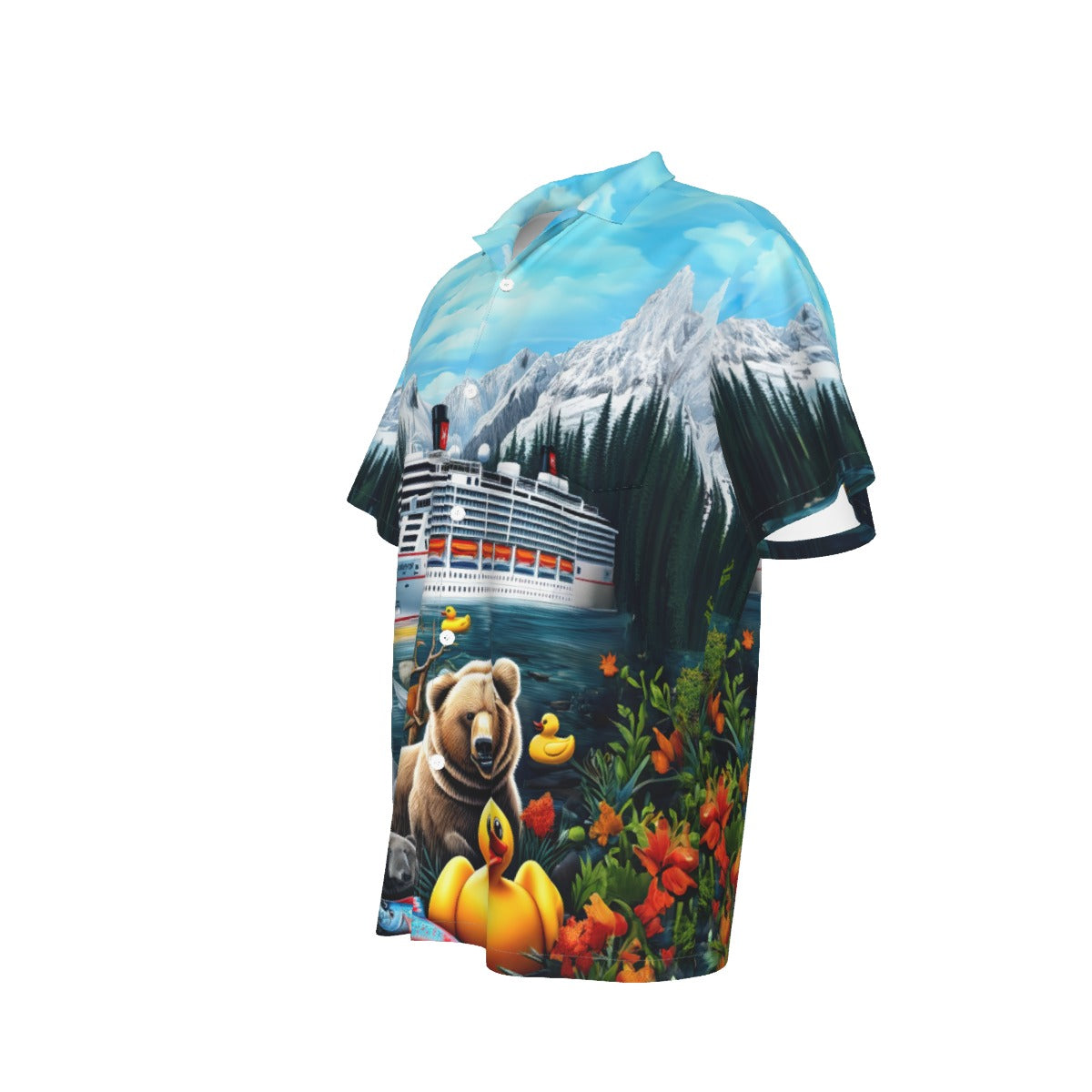 Alaskan Duck Adventure Men's Hawaiian Shirt With Pocket