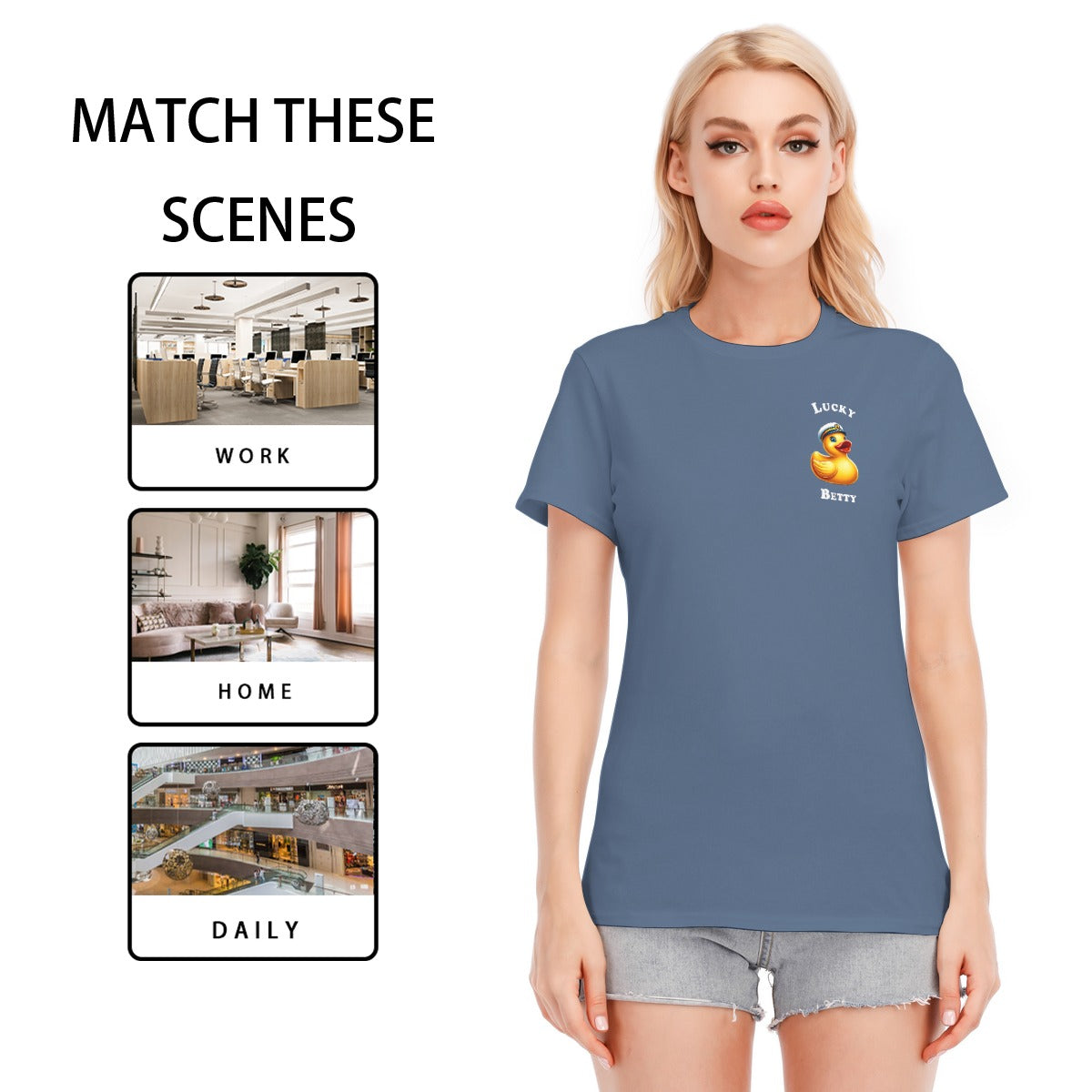 All-Over Print Women's Round Neck T-Shirt | 190GSM Cotton