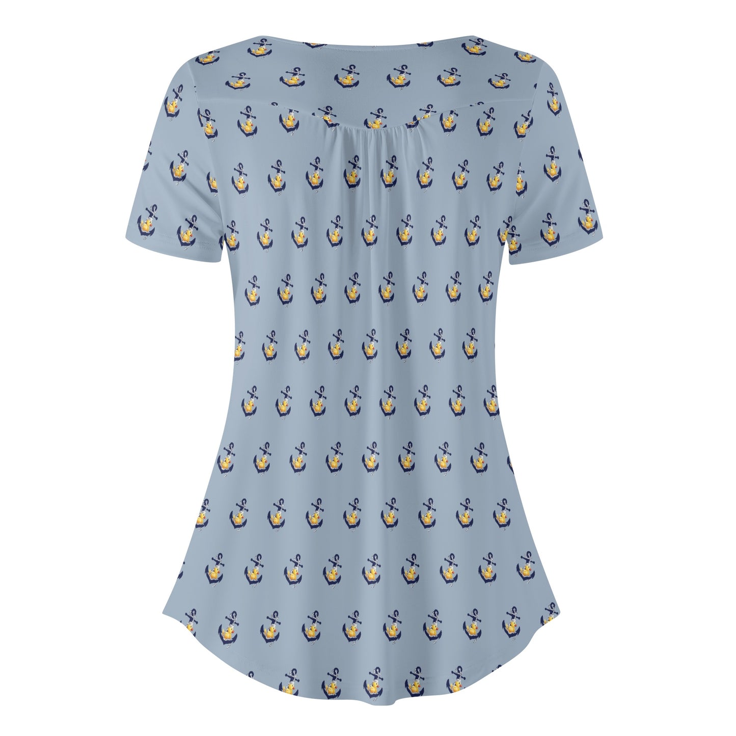 Ahoy Ducky Womens Scoop Neck Short Sleeved Blouse