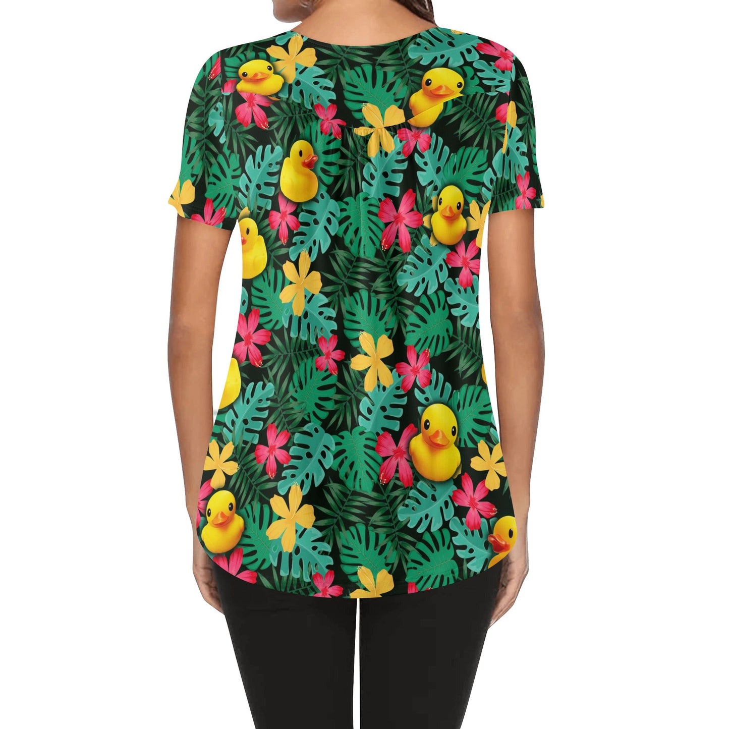 Fern Duckin Womens Scoop Neck Short Sleeved Blouse