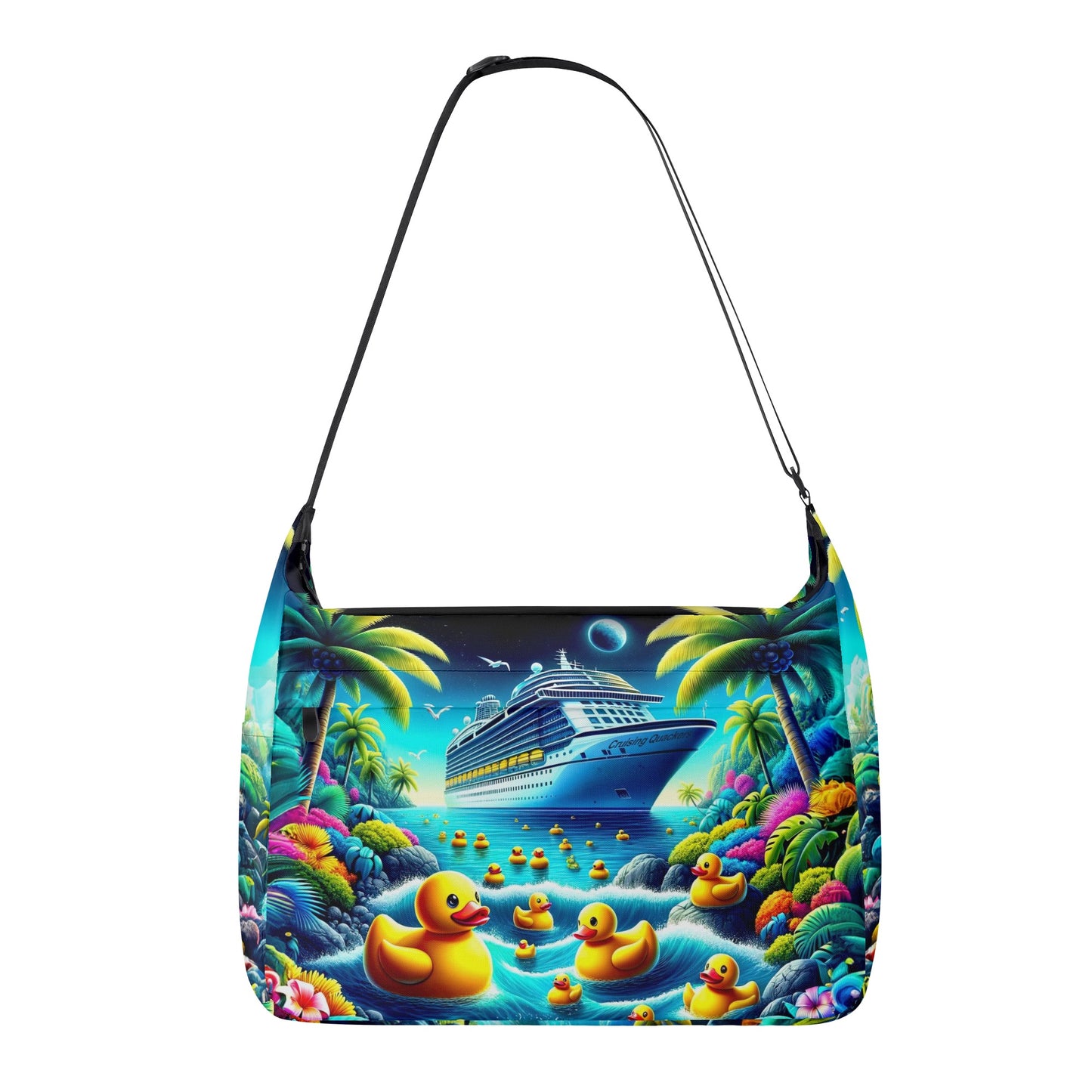 Midnight Marina Duck Hideaway Messenger Bag