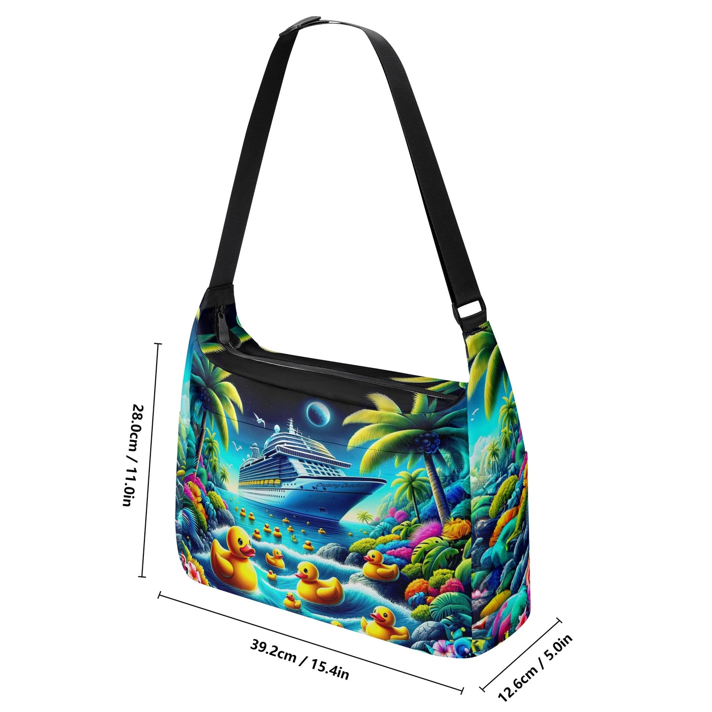 Midnight Marina Duck Hideaway Messenger Bag
