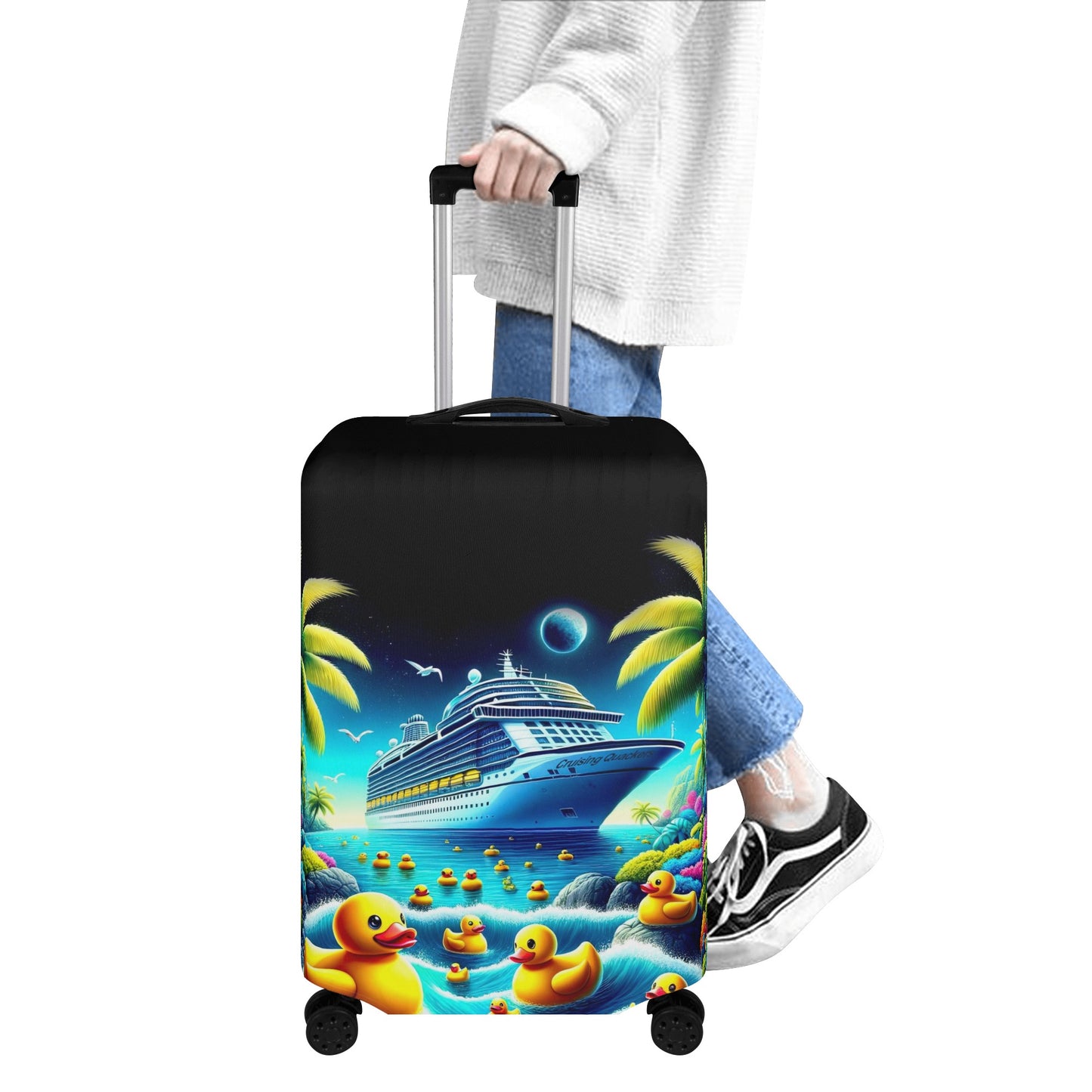 Midnight Marina Duck Hideaway Luggage Cover