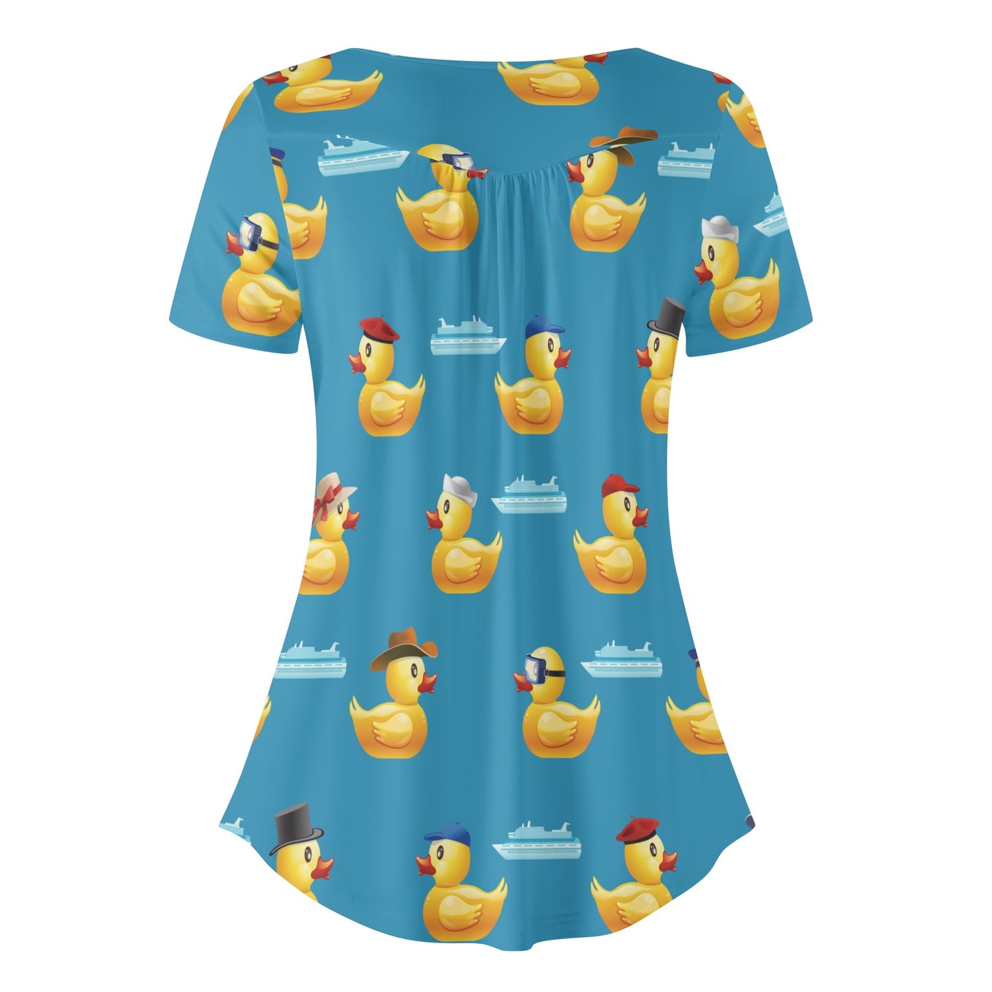 Just Ducky Womens Scoop Neck Short Sleeved Blouse