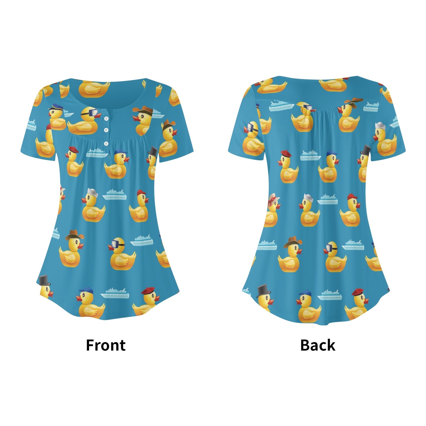 Just Ducky Womens Scoop Neck Short Sleeved Blouse
