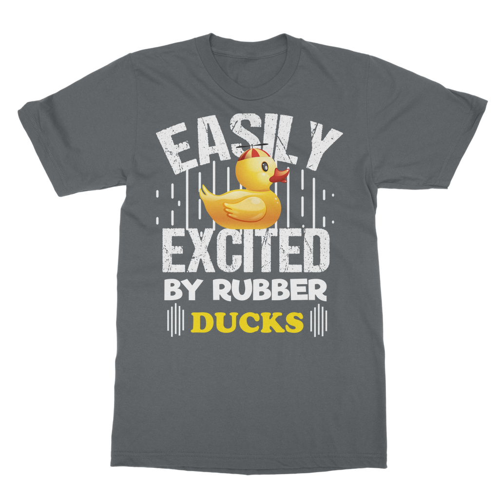 Easily Excited by Rubber Ducks Classic Adult T-Shirt