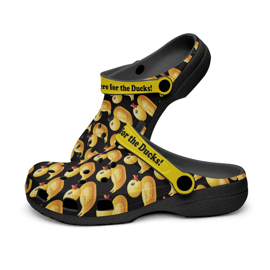 I'm Just Here for the Ducks Clogs - Black