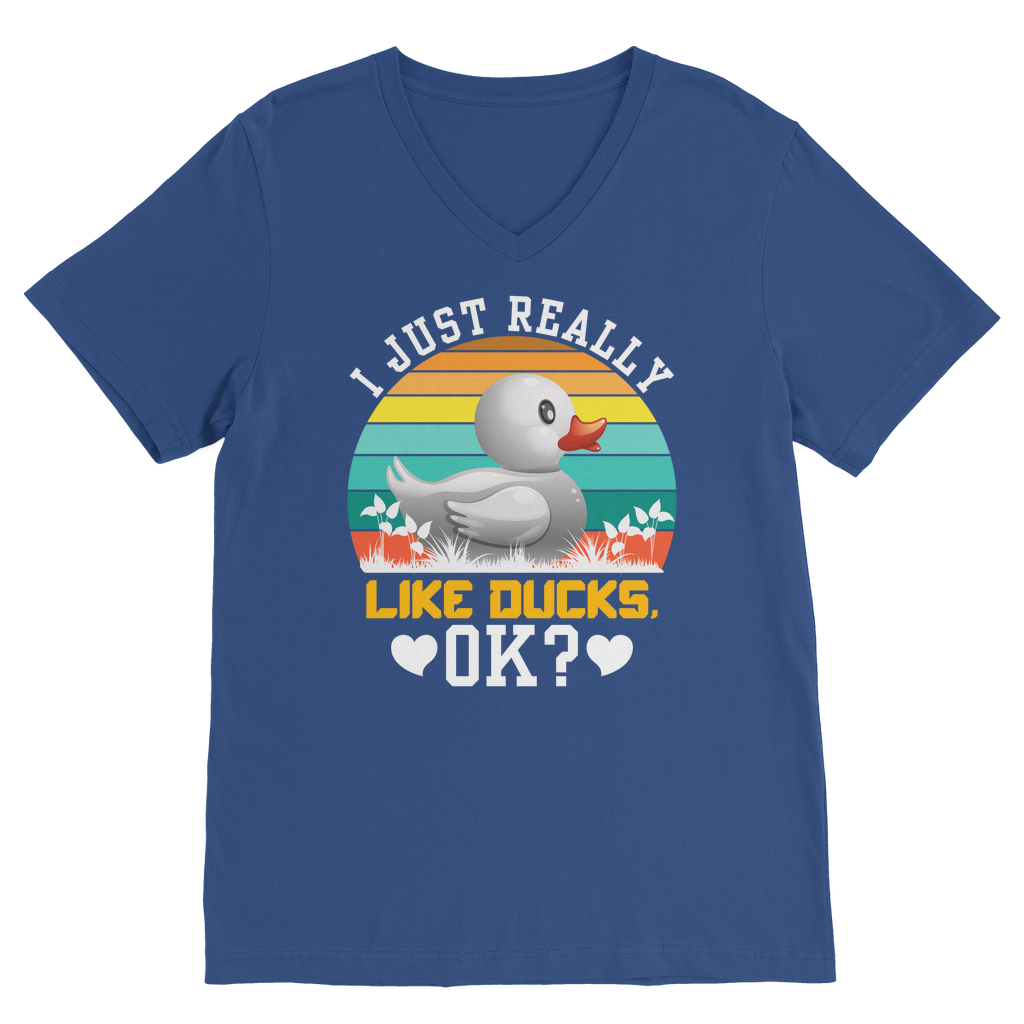 I Just Really Like Ducks! Ok! Classic V-Neck T-Shirt
