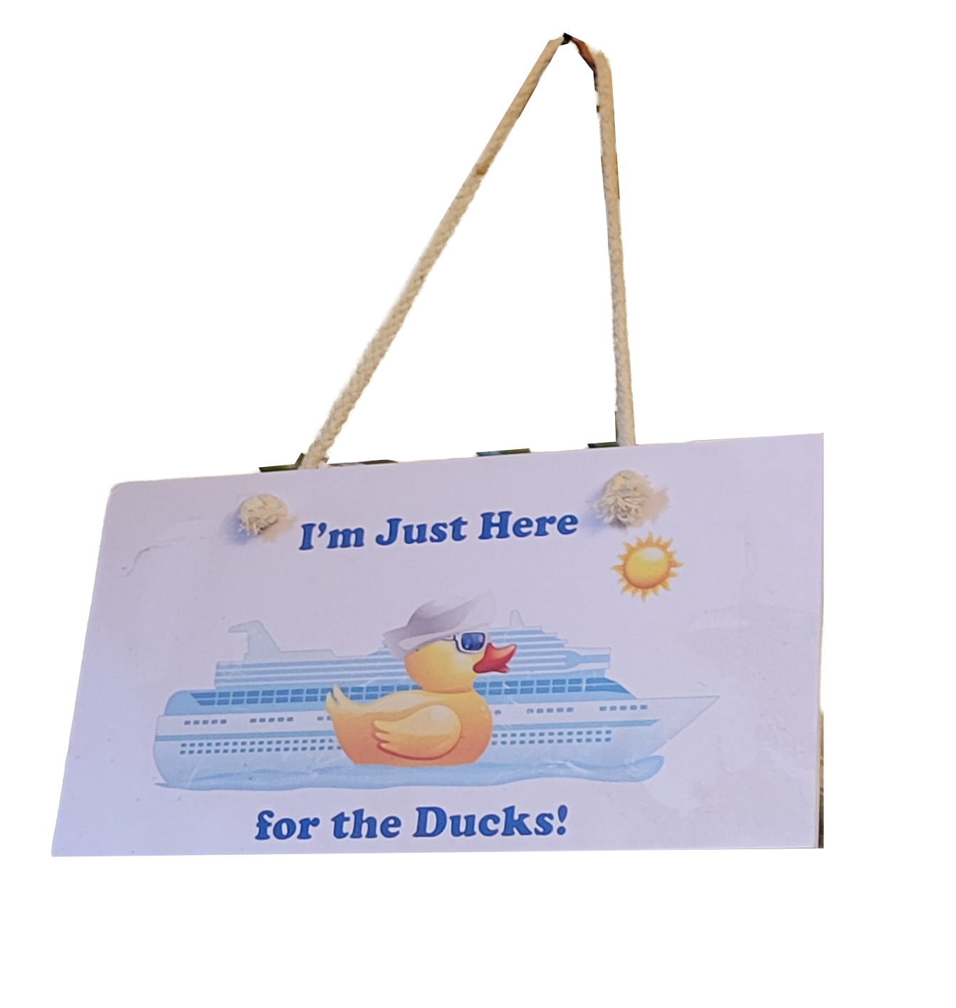 I'm Just Here for the Ducks Cabin Door Sign