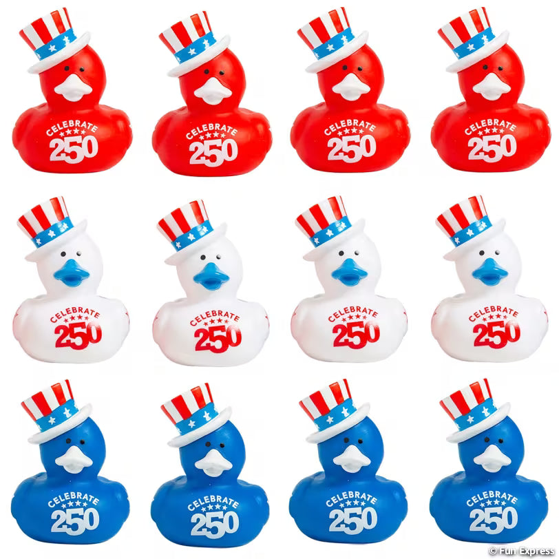 2 1/2" Patriotic America 250th Anniversary Rubber Ducks