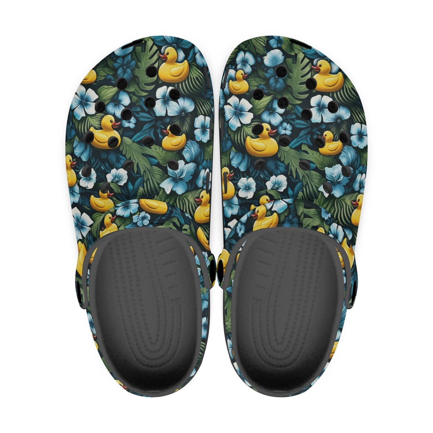 Ducky Royal Blue Hawaiian Clogs