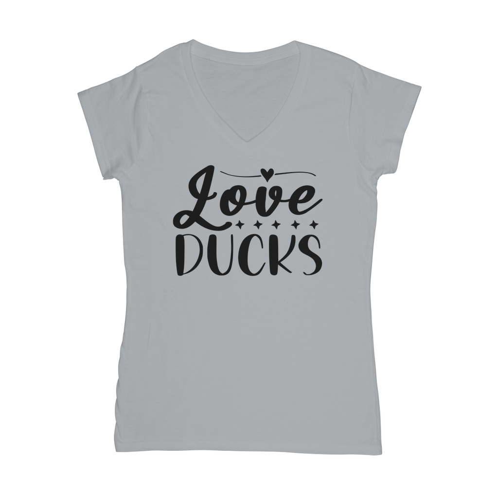 Love Ducks Classic Women's V-Neck T-Shirt