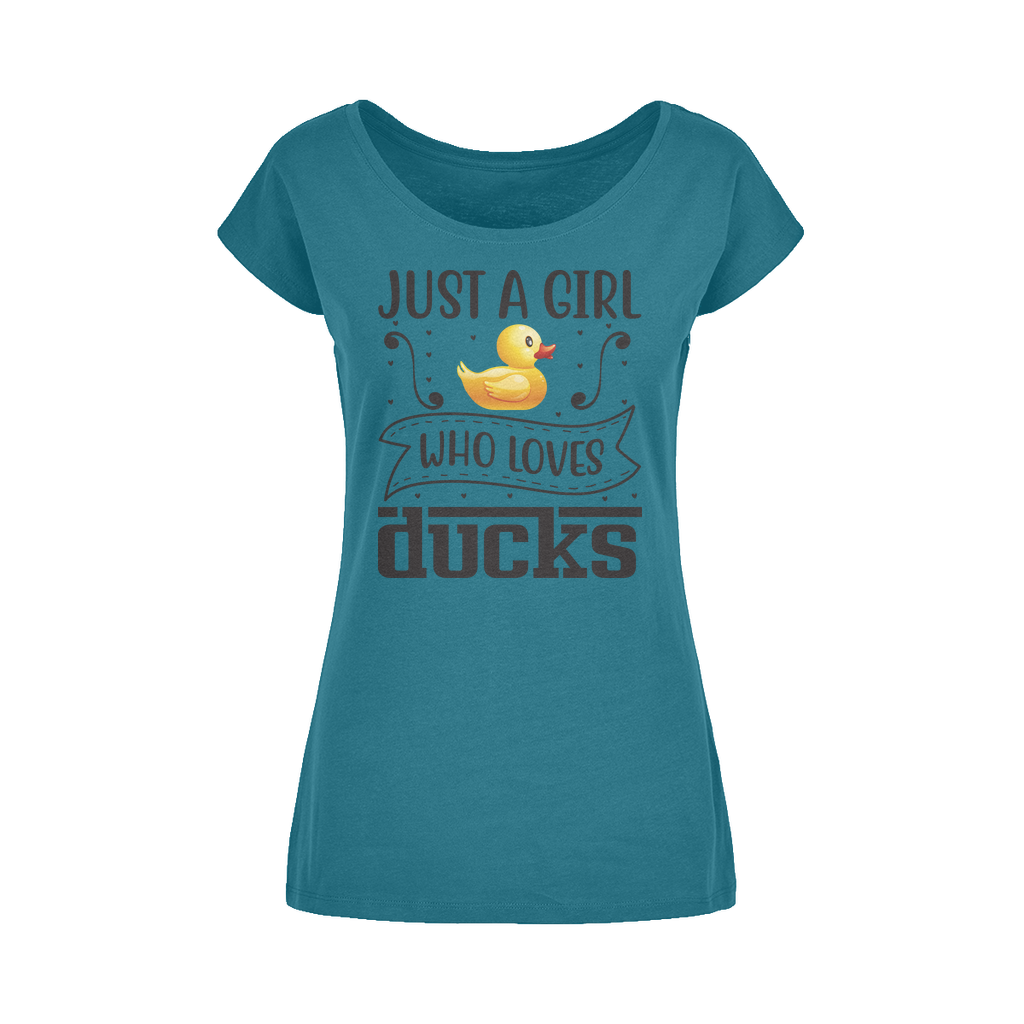 Just a Girl Who Loves Ducks Wide Neck Womens T-Shirt XS-5XL