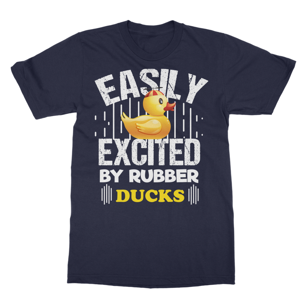 Easily Excited by Rubber Ducks Classic Adult T-Shirt