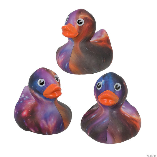 Bright Color Swirl Galaxy Vinyl Rubber Ducks - by the dozen