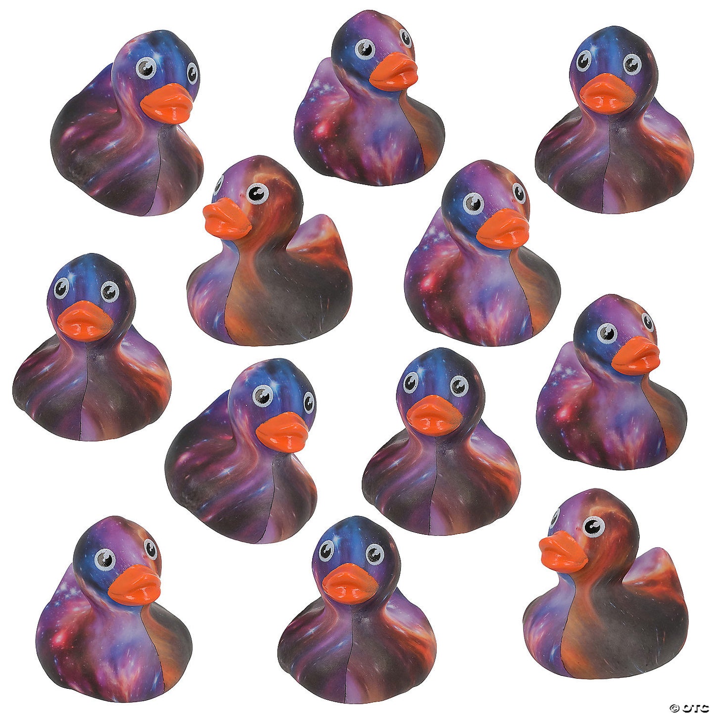 Bright Color Swirl Galaxy Vinyl Rubber Ducks - by the dozen