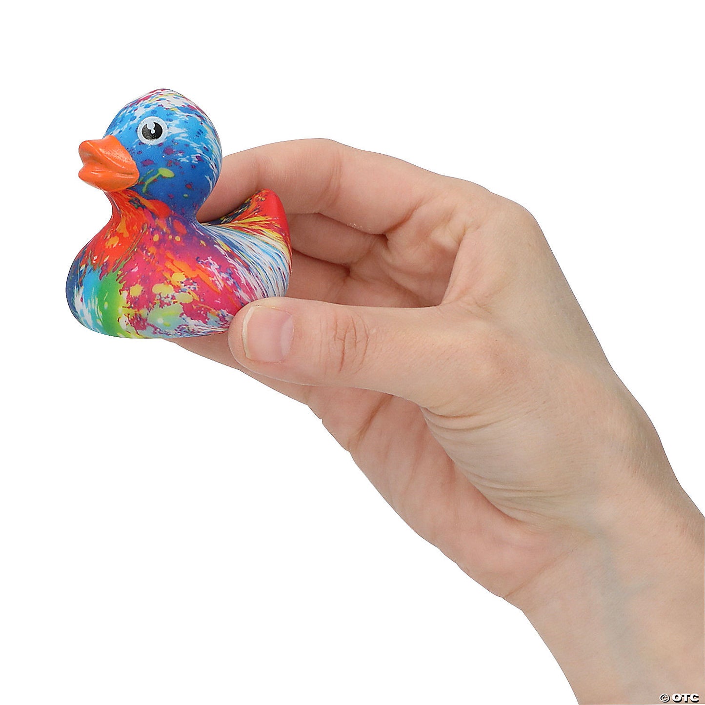 Bright Color Swirl Tie Dye Vinyl Rubber Ducks - by the dozen