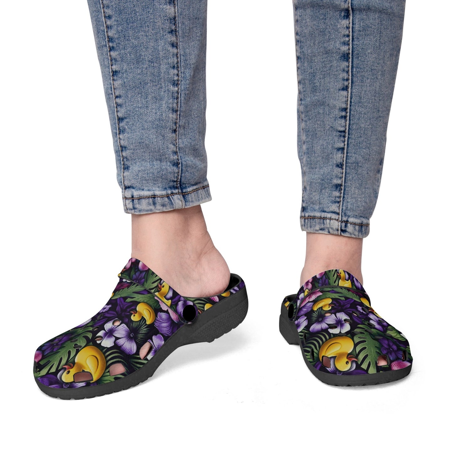 Ducky Royal Purple Hawaiian Clogs