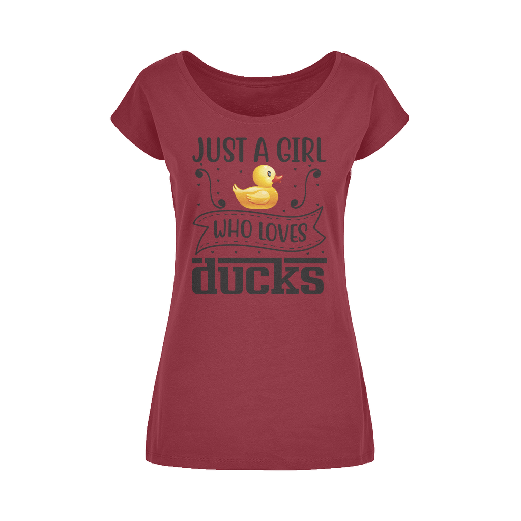 Just a Girl Who Loves Ducks Wide Neck Womens T-Shirt XS-5XL