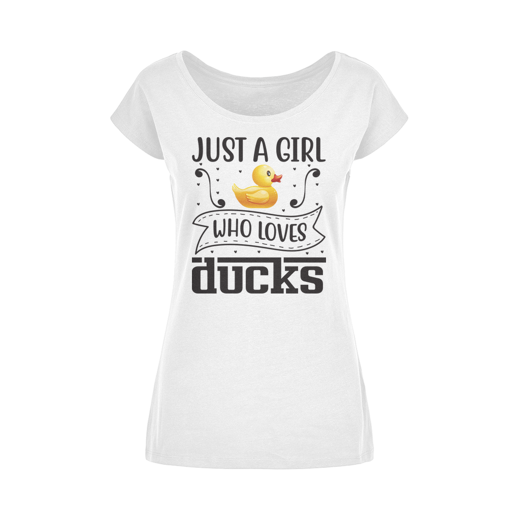 Just a Girl Who Loves Ducks Wide Neck Womens T-Shirt XS-5XL
