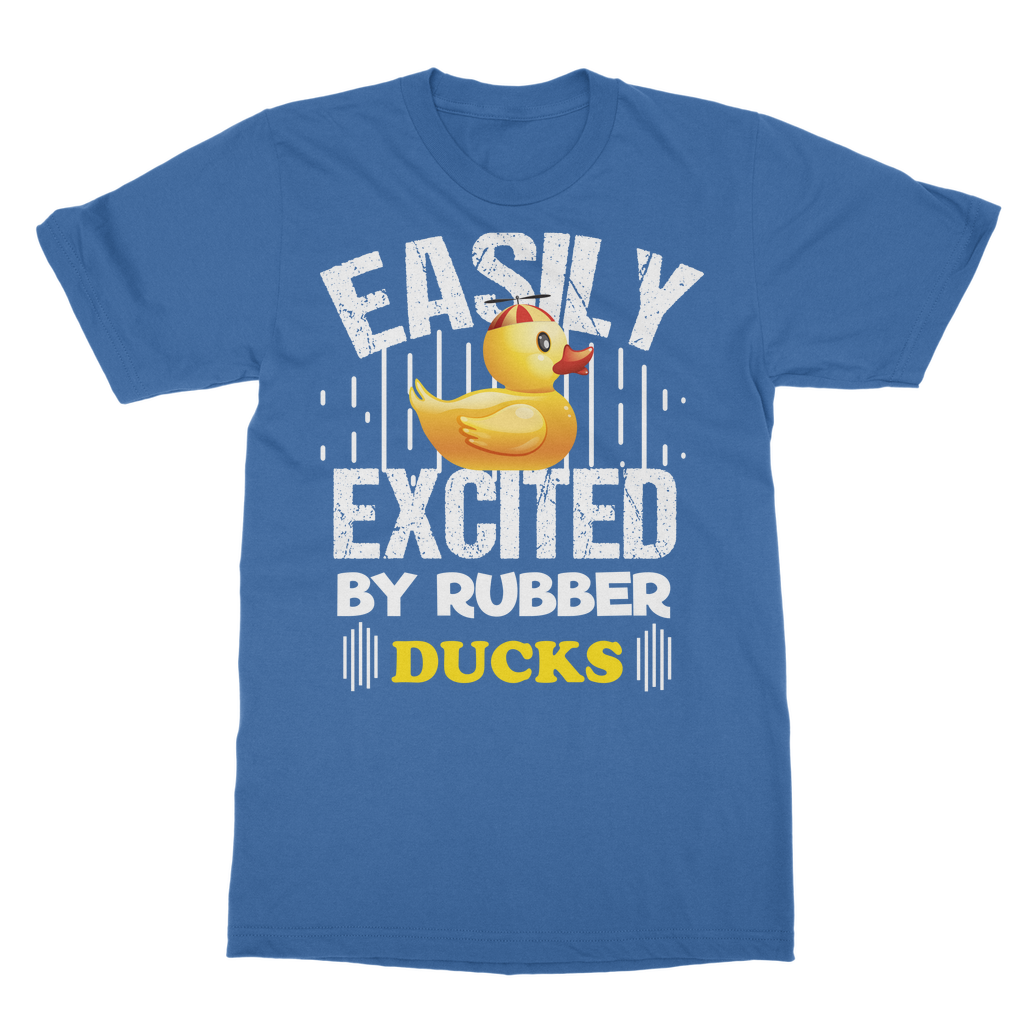 Easily Excited by Rubber Ducks Classic Adult T-Shirt