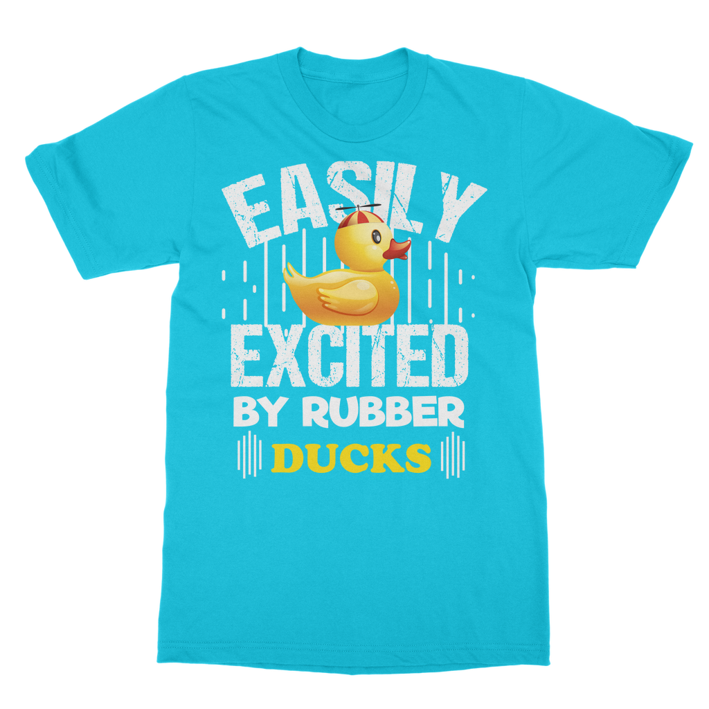Easily Excited by Rubber Ducks Classic Adult T-Shirt