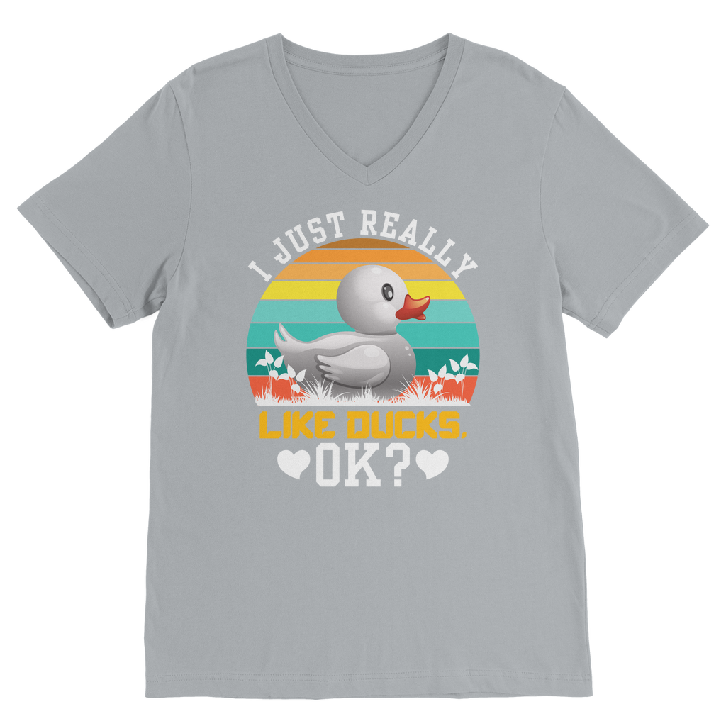 I Just Really Like Ducks! Ok! Classic V-Neck T-Shirt