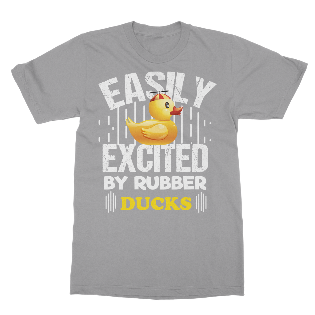 Easily Excited by Rubber Ducks Classic Adult T-Shirt