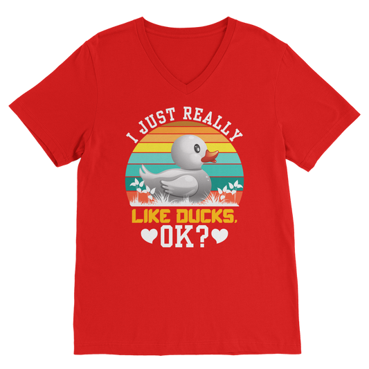 I Just Really Like Ducks! Ok! Classic V-Neck T-Shirt