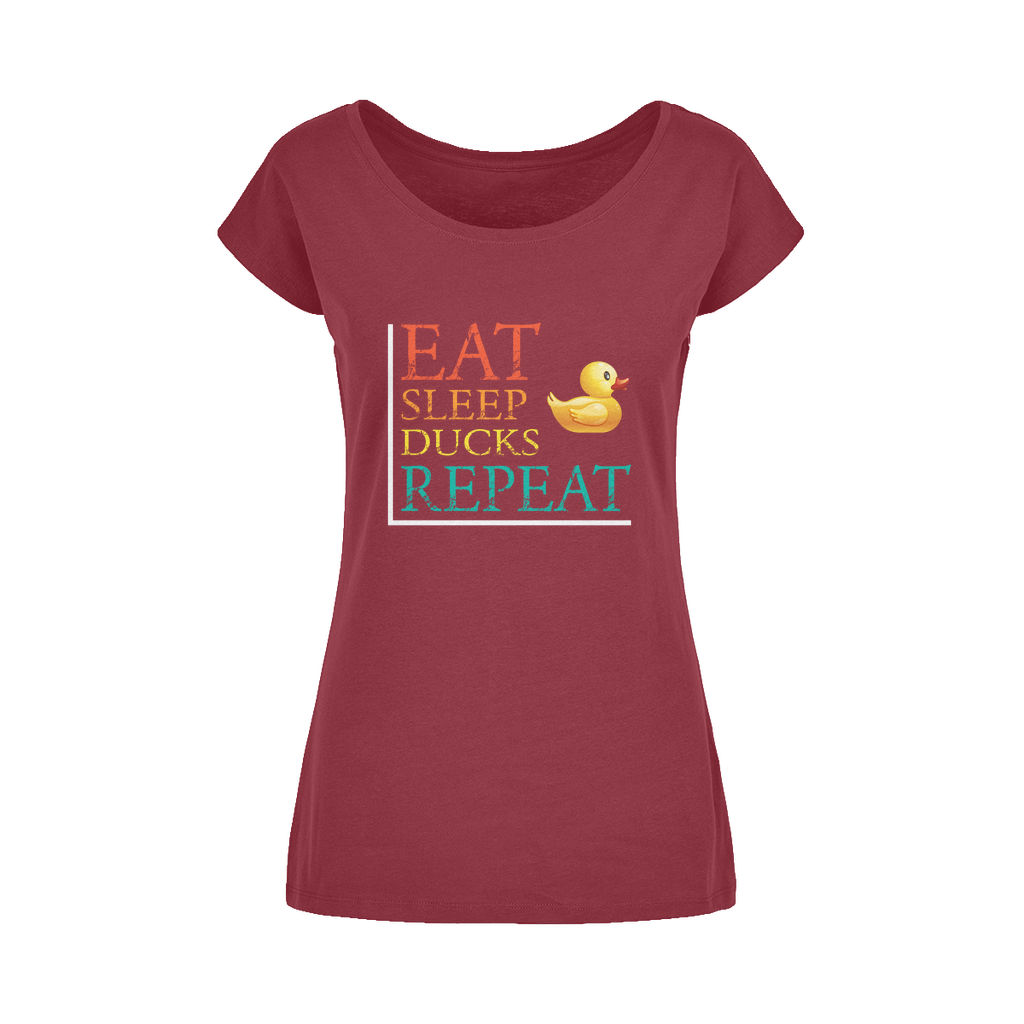 Eat Sleep Ducks Repeat Wide Neck Womens T-Shirt XS-5XL