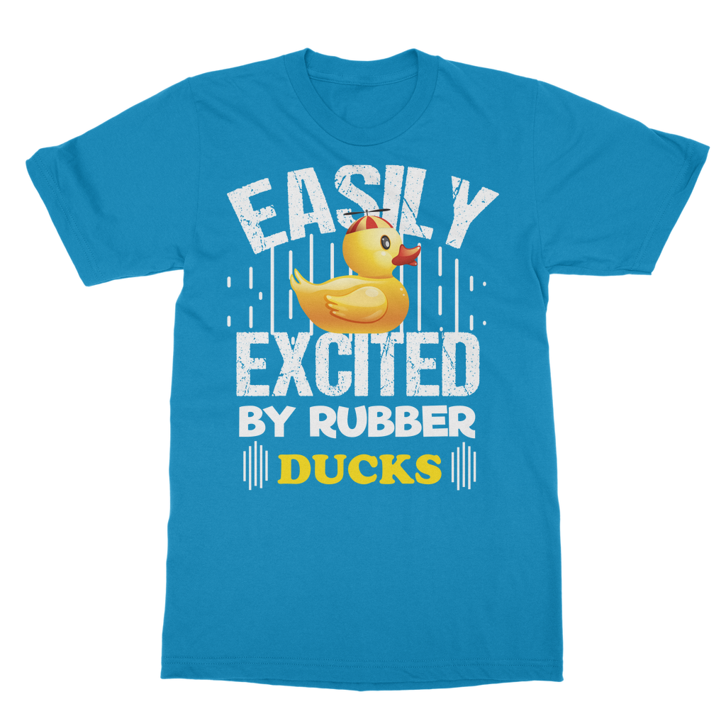 Easily Excited by Rubber Ducks Classic Adult T-Shirt