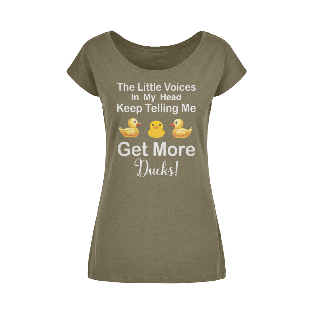 The Little Voices Keep Telling me Get More Ducks Wide Neck Womens T-Shirt XS-5XL