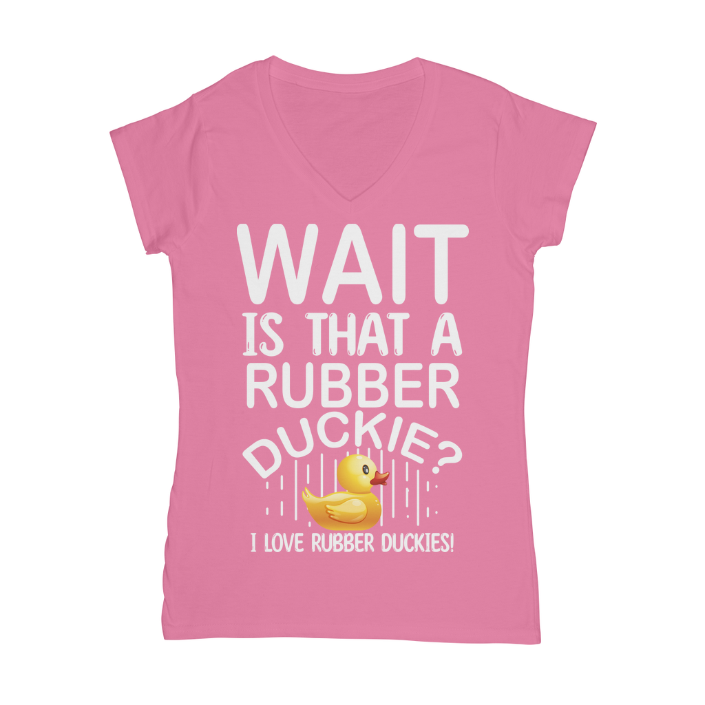 Wait! Is That a Rubber Duckie? Classic Women's V-Neck T-Shirt