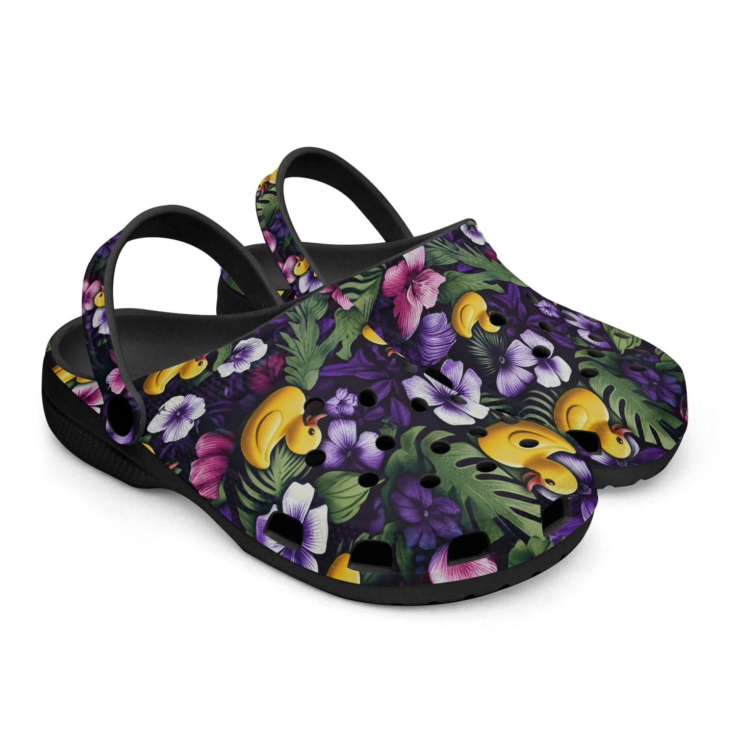 Ducky Royal Purple Hawaiian Clogs