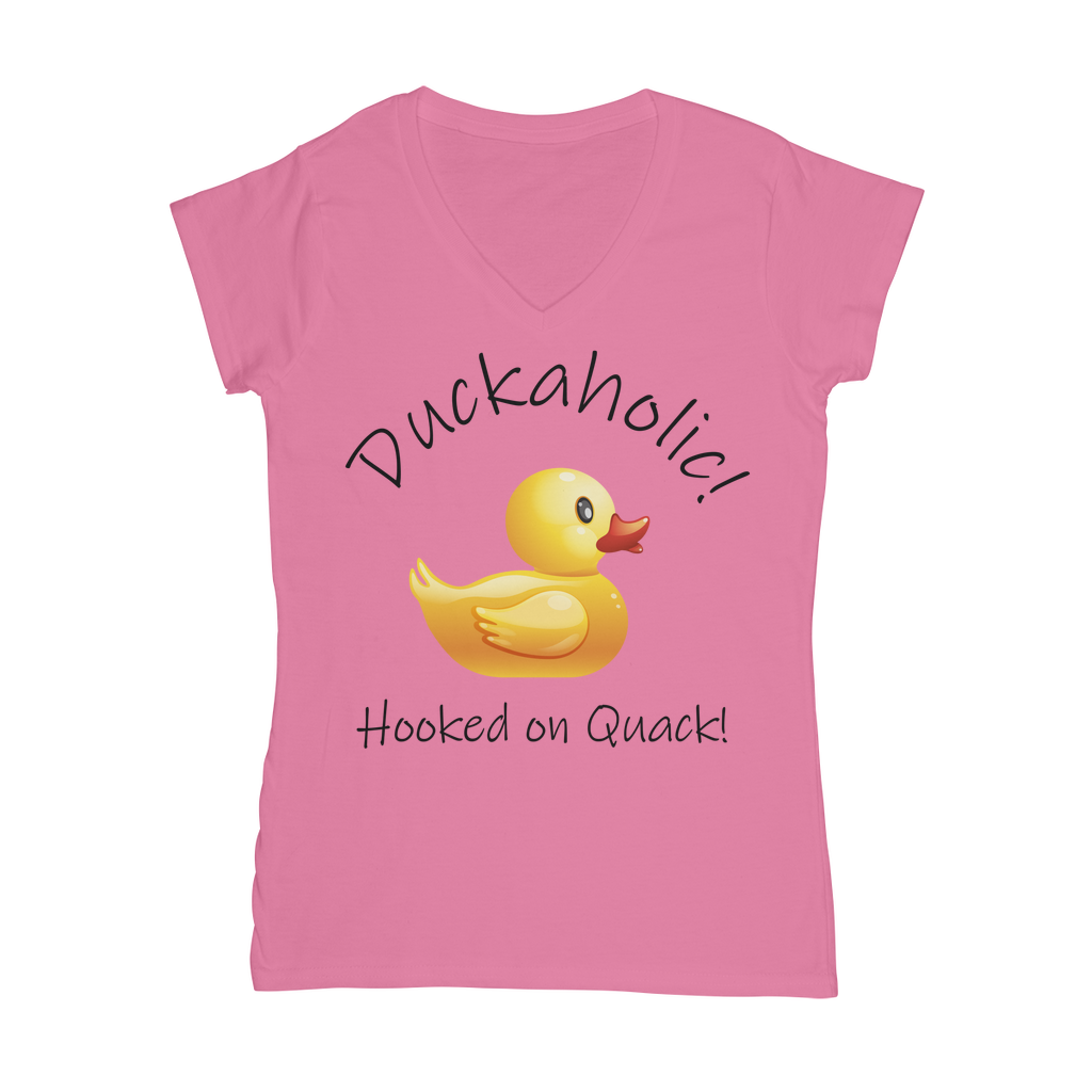 Duckaholic Classic Women's V-Neck T-Shirt