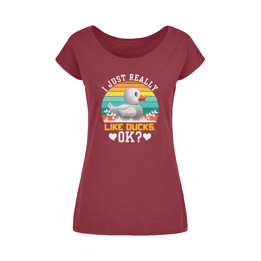 I Just Really Like Ducks! Ok! Wide Neck Womens T-Shirt XS-5XL