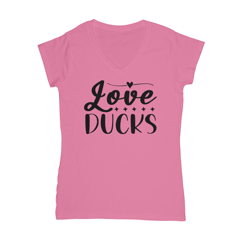 Love Ducks Classic Women's V-Neck T-Shirt