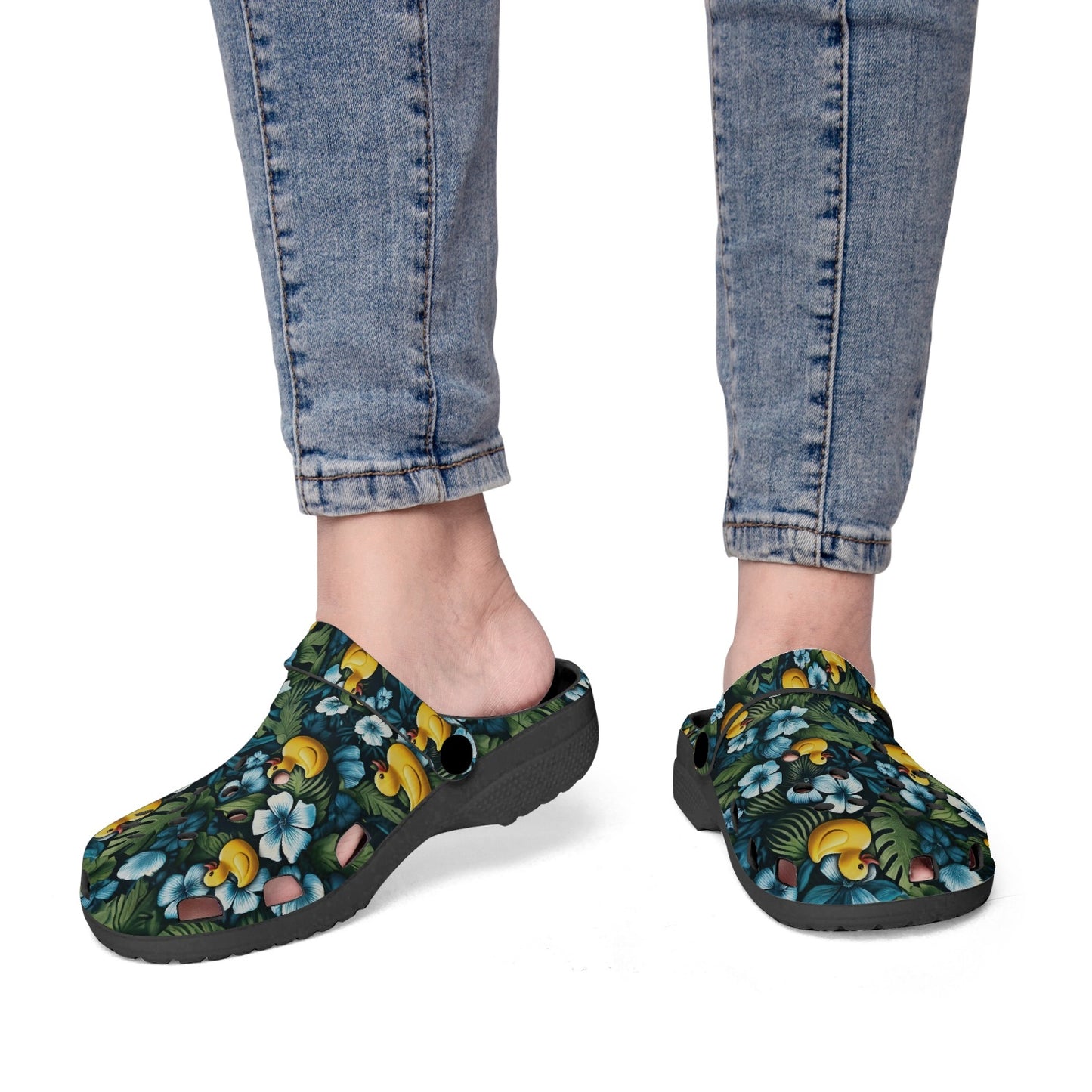 Ducky Royal Blue Hawaiian Clogs