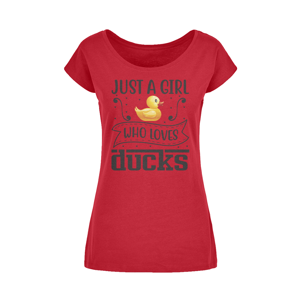 Just a Girl Who Loves Ducks Wide Neck Womens T-Shirt XS-5XL