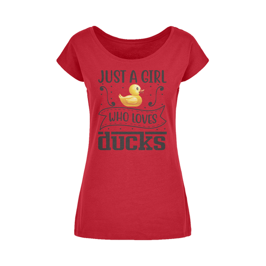Just a Girl Who Loves Ducks Wide Neck Womens T-Shirt XS-5XL