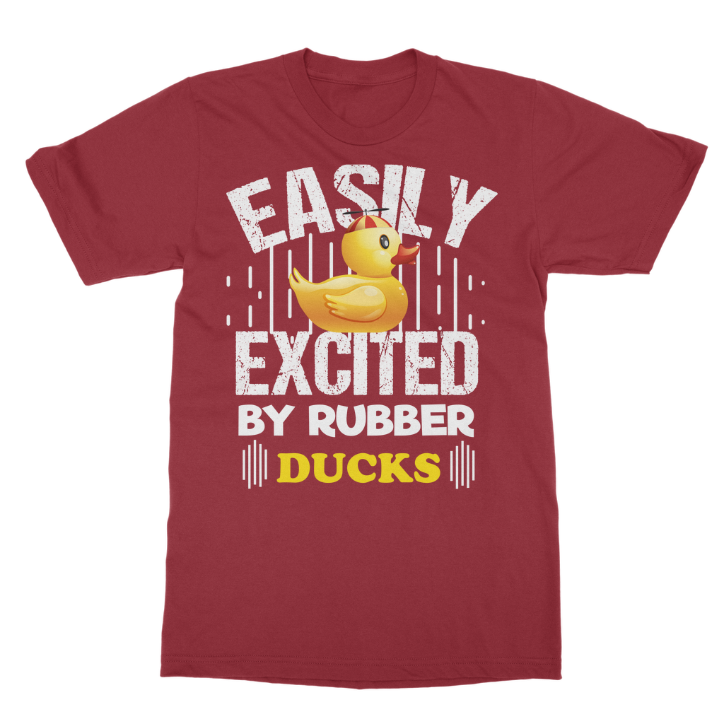 Easily Excited by Rubber Ducks Classic Adult T-Shirt