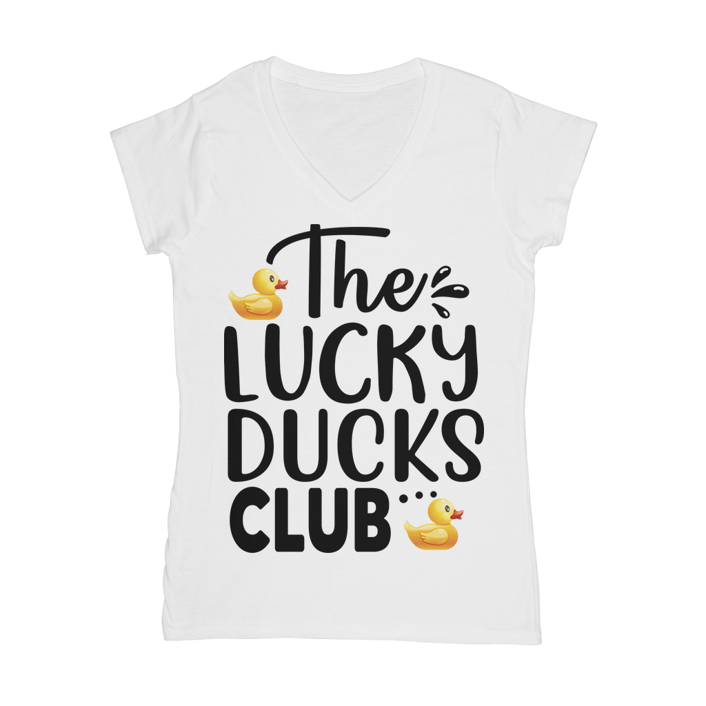 Lucky Ducks Club Classic Women's V-Neck T-Shirt